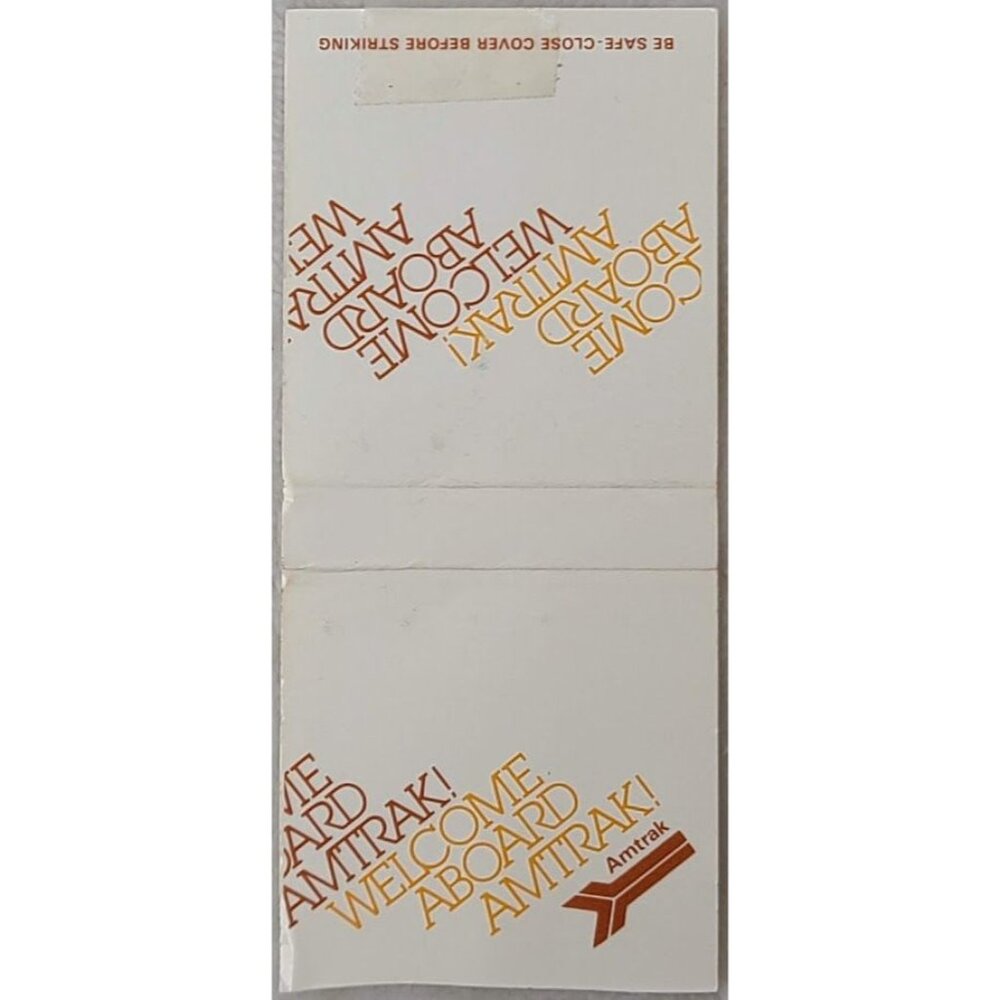 Vintage Matchbook Cover Amtrak Welcome Aboard Railroad Railway Train Bobtail
